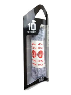 10 Seconds ® Reflexall ® Athletic Flat Laces | Silver Reflective