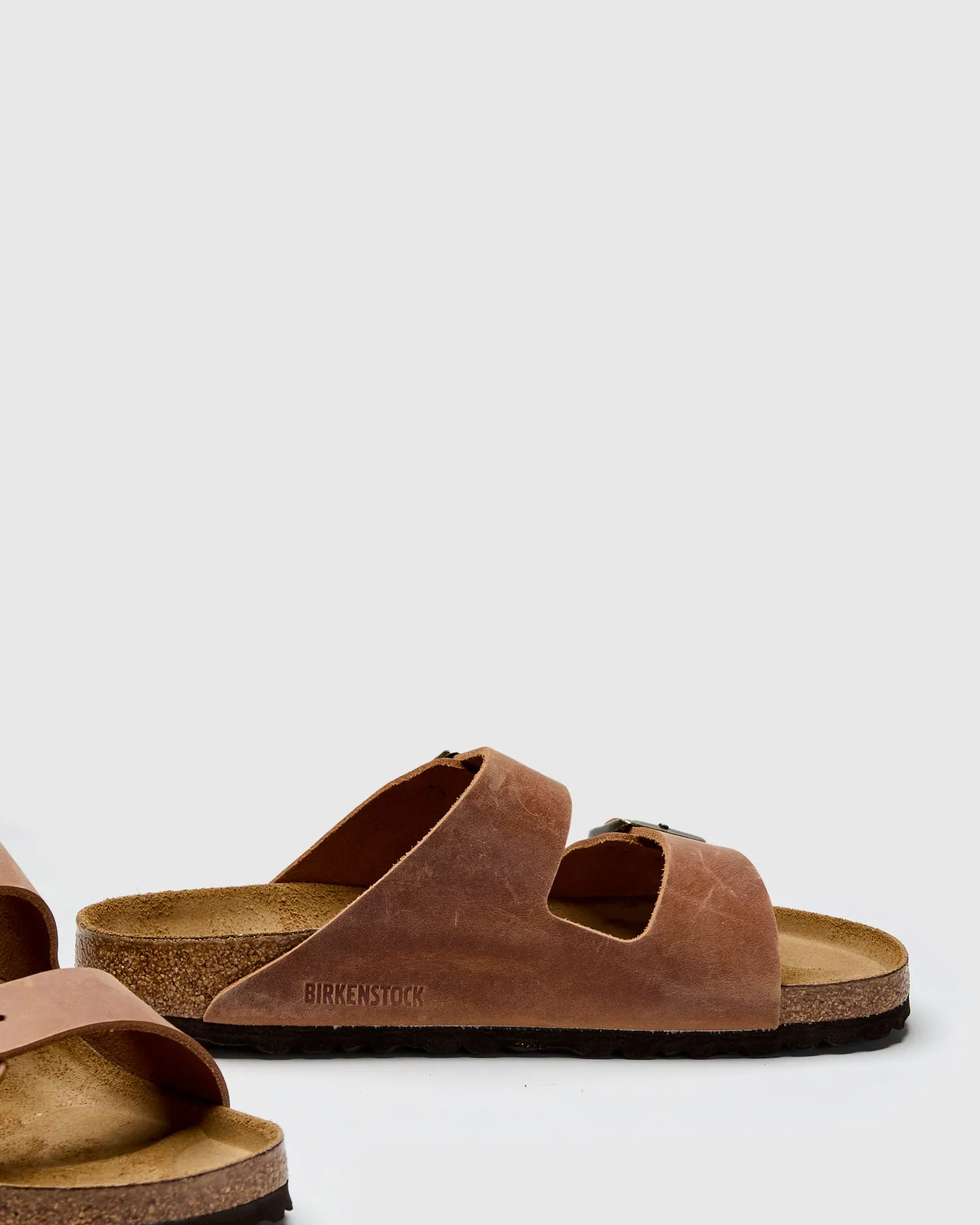 Arizona Sandal in Cognac Oiled Leather