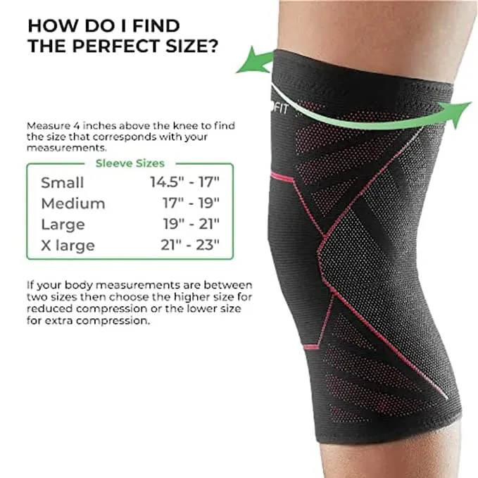 Boldfit Nylon Knee Support For Men & Women Knee Caps For Women Knee Cap For Men Knee Brace For Knee Pain Relief Products Knee Pad Leg Sleeves For Men Gym Squats Knee Belt Knee Support For Women-Red, M