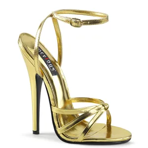 Domina 108 Sandal with 6 inch heel - Gold Metallic