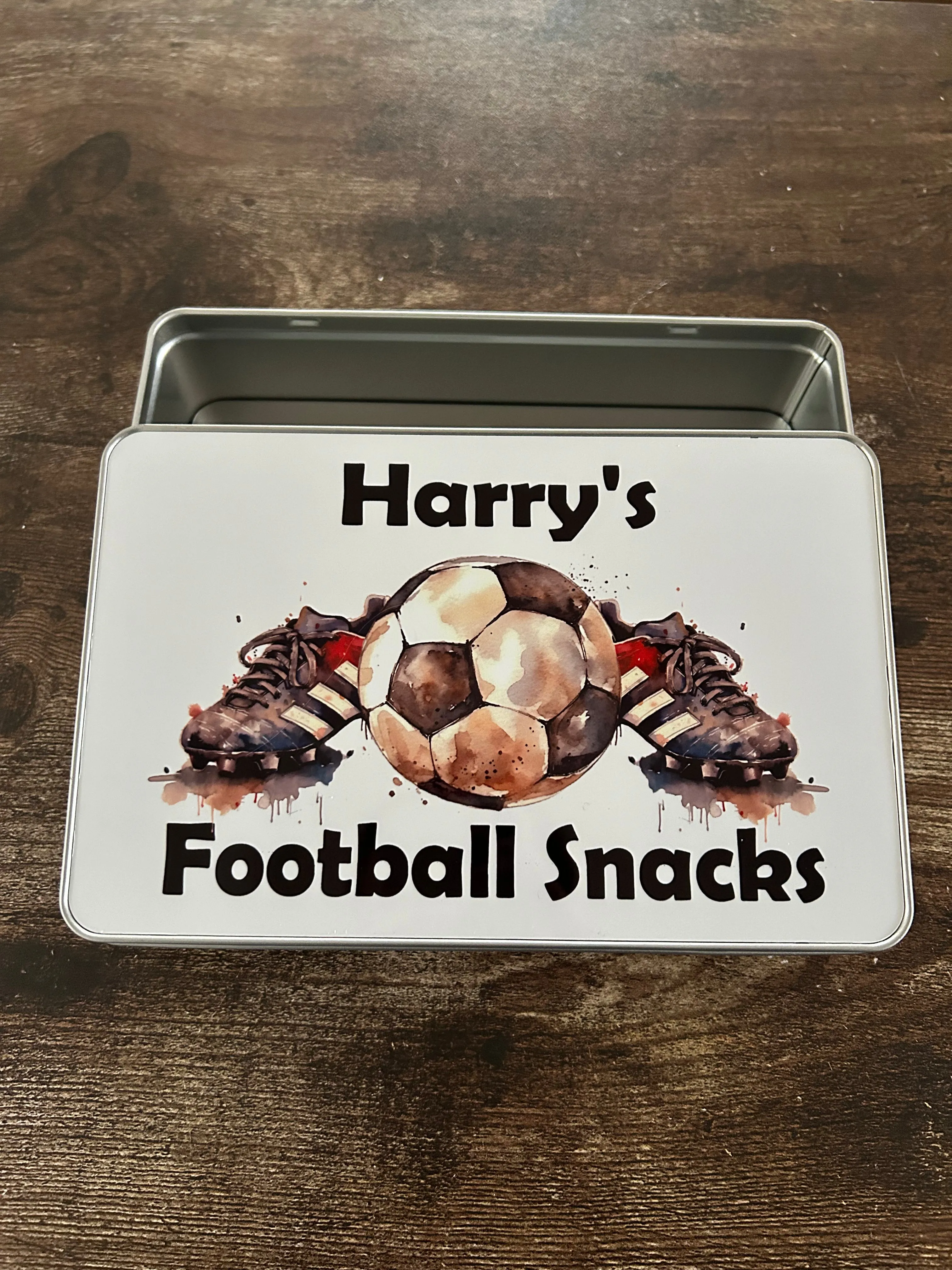 Football Gift, Kids Football Gift, Football Treats Tin, Personalised Football Gift, Personalised Kids Football Tin, Football Lover Gift