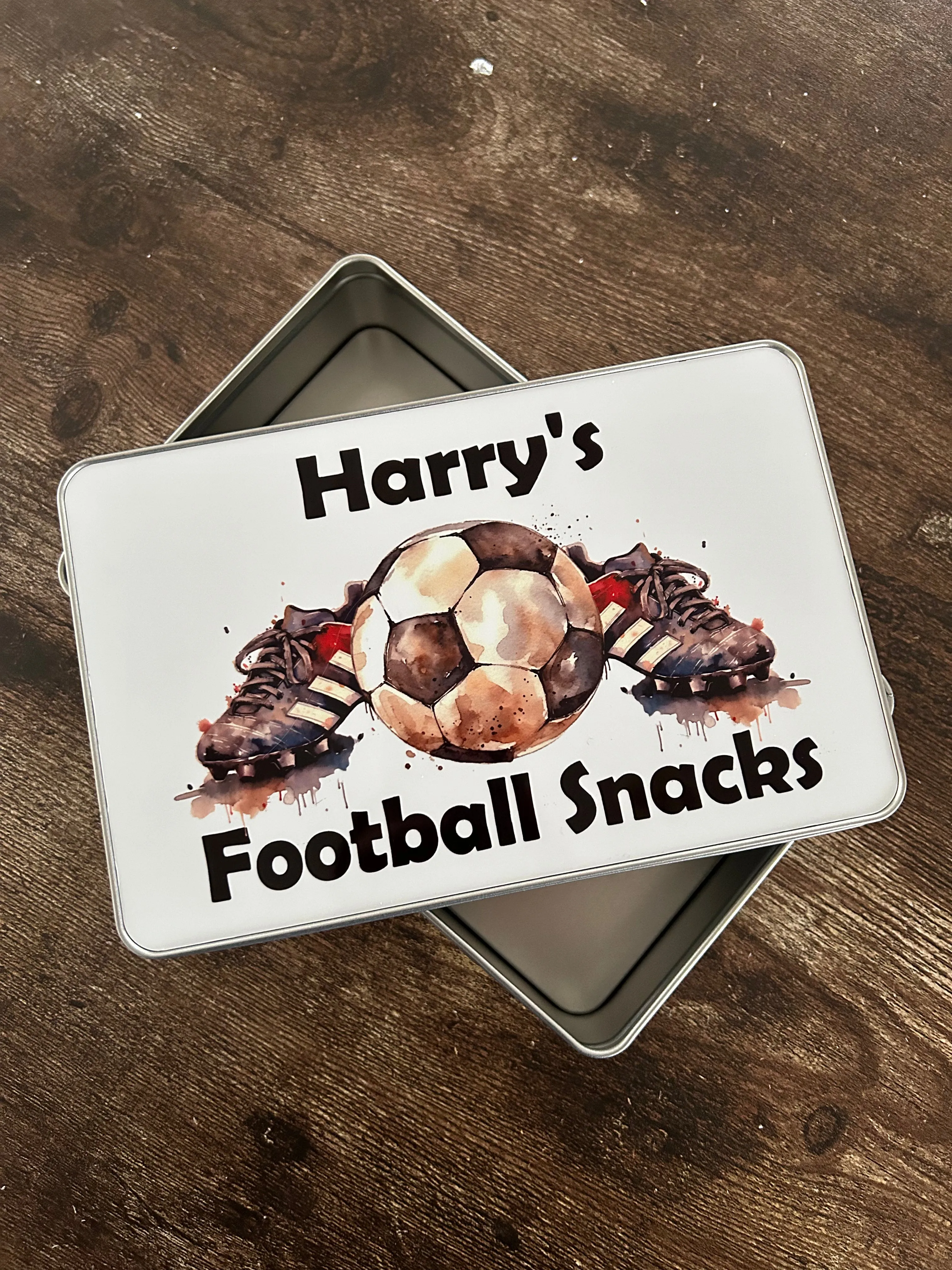 Football Gift, Kids Football Gift, Football Treats Tin, Personalised Football Gift, Personalised Kids Football Tin, Football Lover Gift