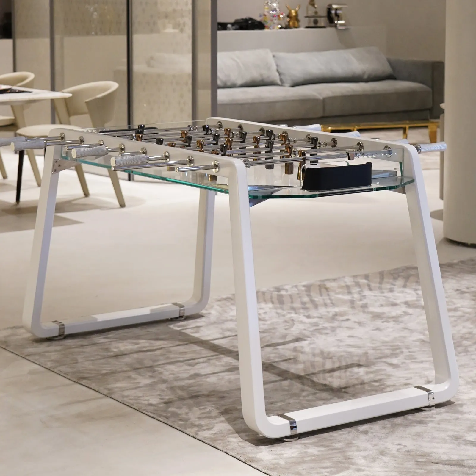 White solid wood football table, game table