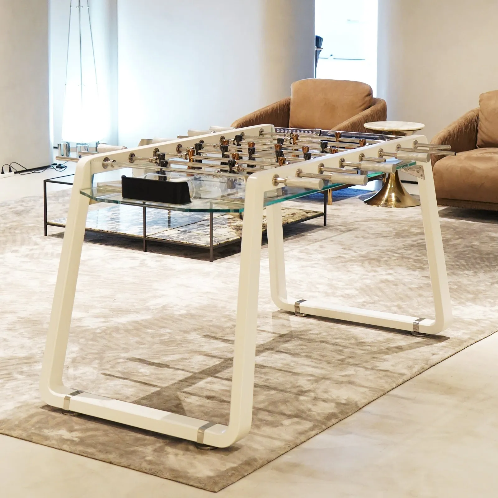 White solid wood football table, game table
