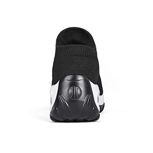 Women's Walking Shoes Sock Sneakers - Mesh Slip On Air Cushion Lady Girls Modern Jazz Dance Easy Shoes Platform Loafers Black&White,5.5